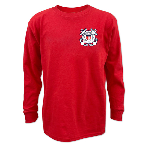 Coast Guard Seal Youth Left Chest Long Sleeve T-Shirt