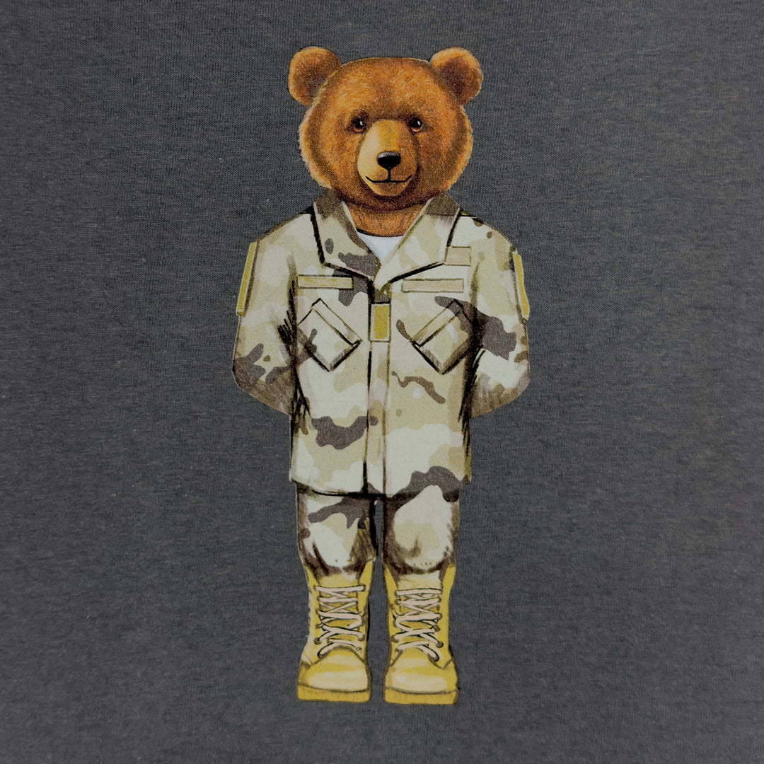 Crew Dog Air Force Uniform Bear T-Shirt (Charcoal)