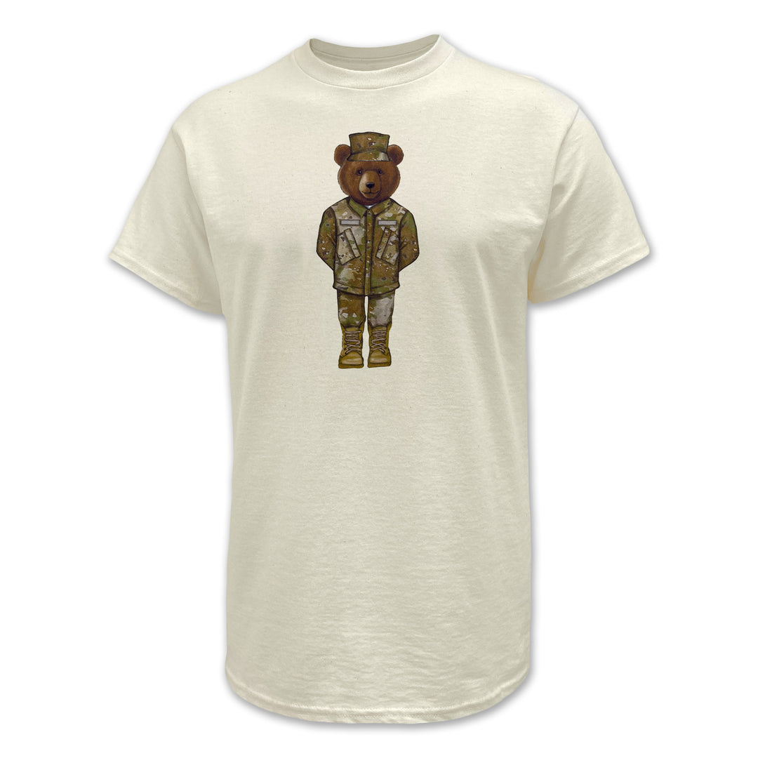 Crew Dog Army Uniform Bear T-Shirt (Cream)