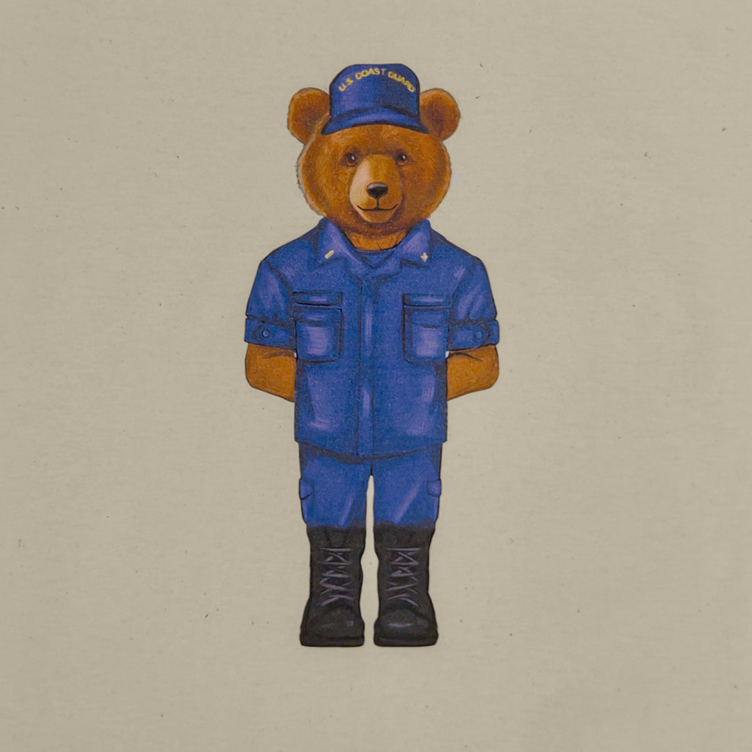Crew Dog Coast Guard Uniform Bear T-Shirt (Cream)