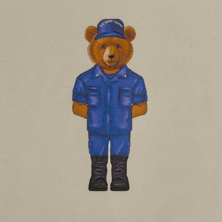 Crew Dog Coast Guard Uniform Bear T-Shirt (Cream)