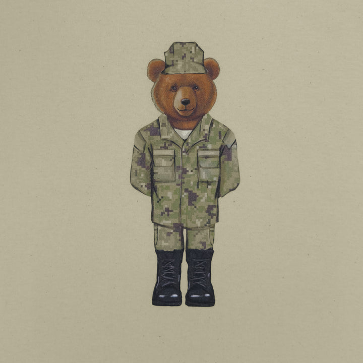 Crew Dog Navy Uniform Bear T-Shirt (Cream)