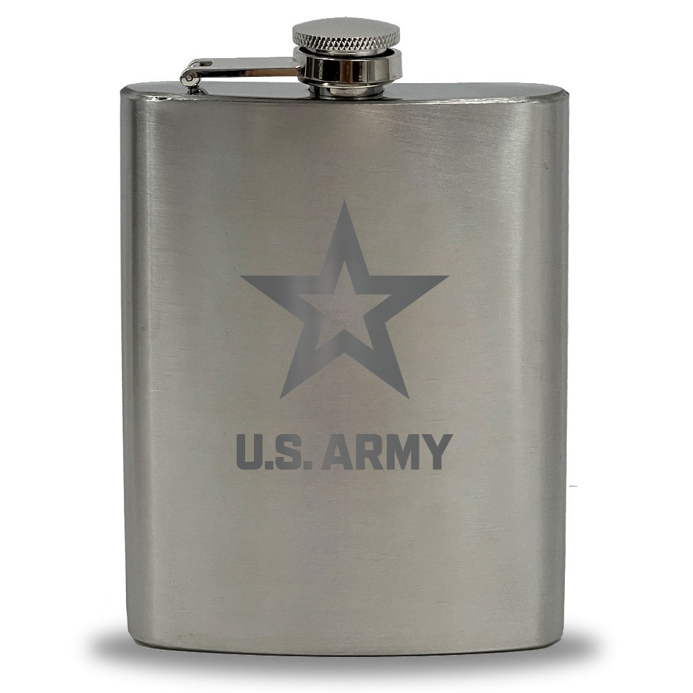 Army Star 8oz Pocket Stainless Steel Canteen