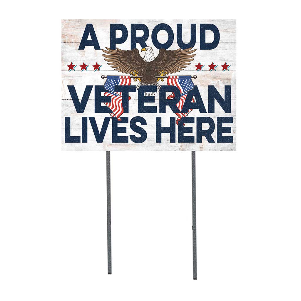 Proud Veteran Lives Here Lawn Sign (18x24)