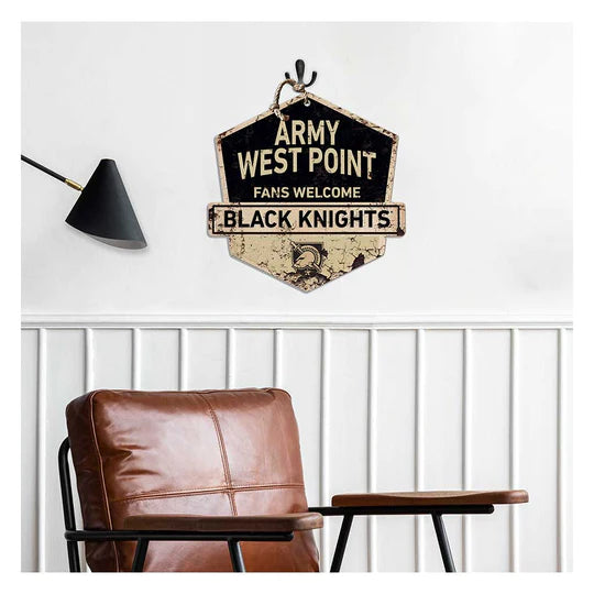 Rustic Badge Fans Welcome Sign West Point Black Knights