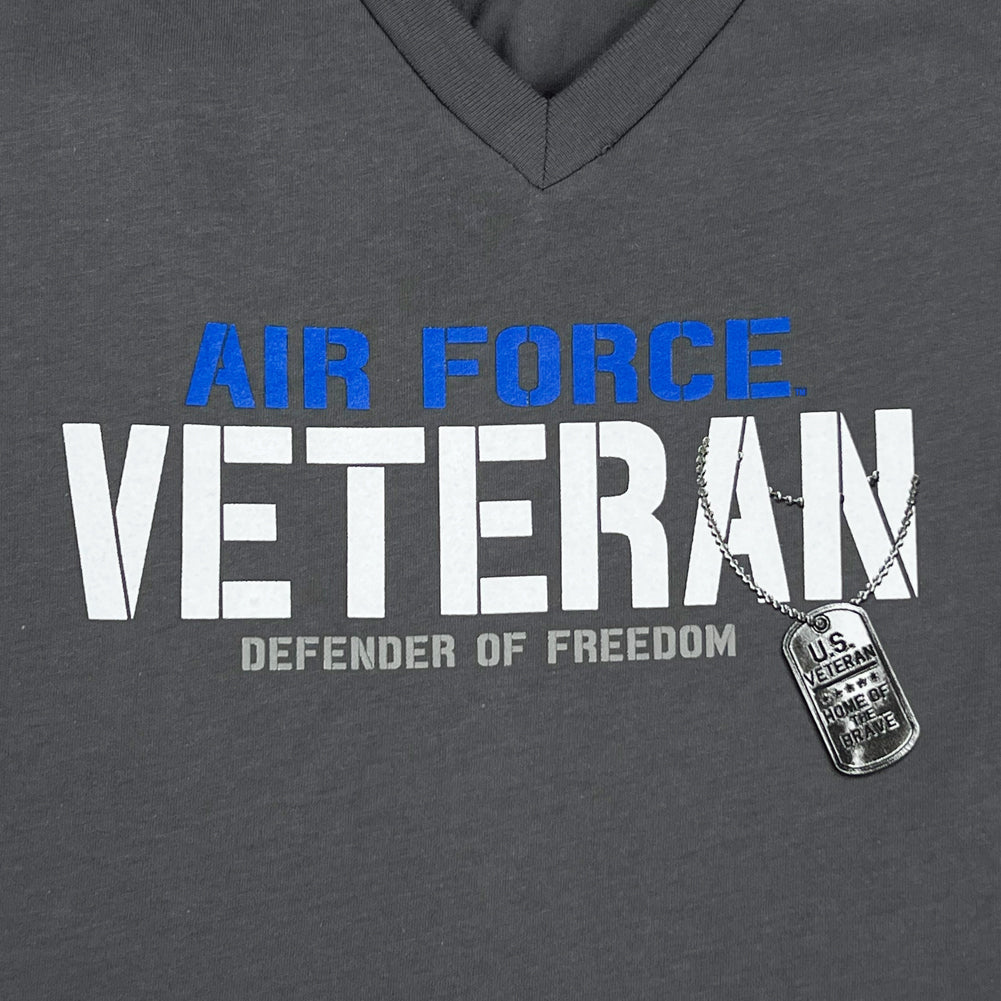 Air Force Ladies Veteran Defender T-Shirt (Charcoal)