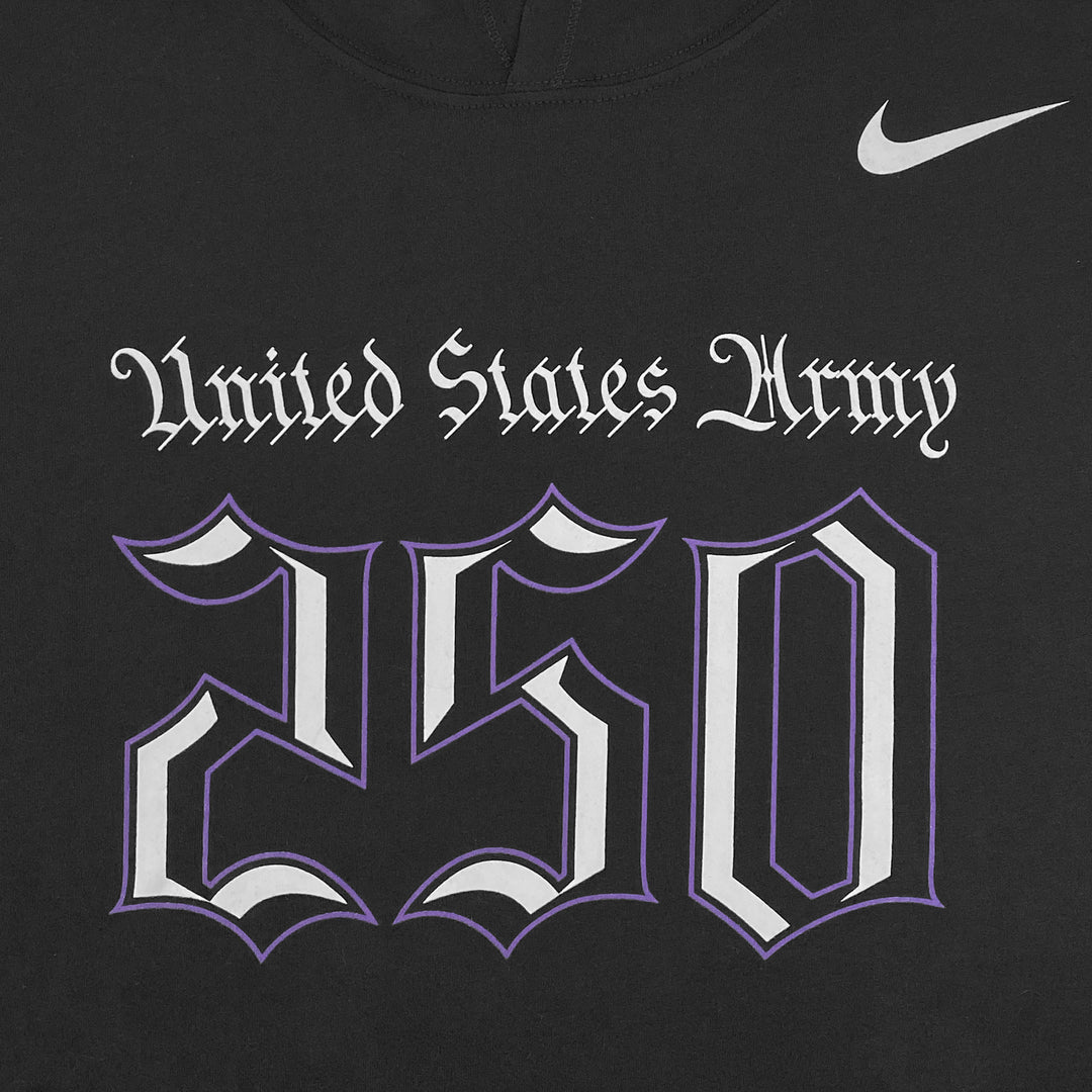 United States Army Nike 2025 Rivalry 250 Cotton LS Hoodie T (Black)
