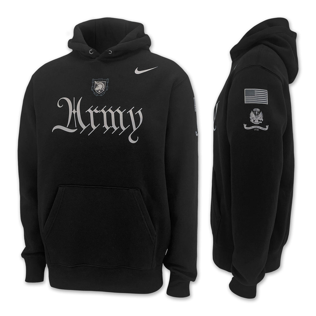 Army Nike 2025 Rivalry Script Club Fleece Hood (Black)