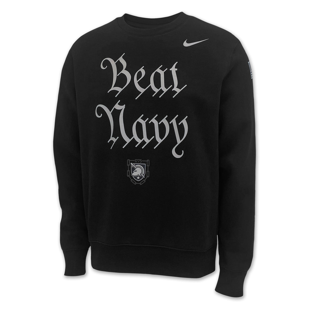 Army Nike 2025 Rivalry Beat Navy Club Fleece Crewneck (Black)