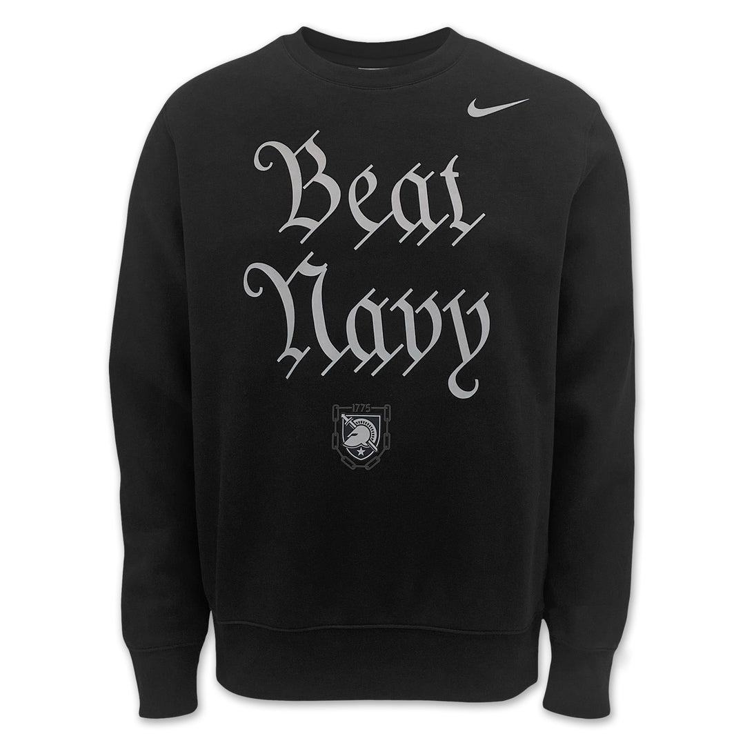 Army Nike 2025 Rivalry Beat Navy Club Fleece Crewneck (Black)