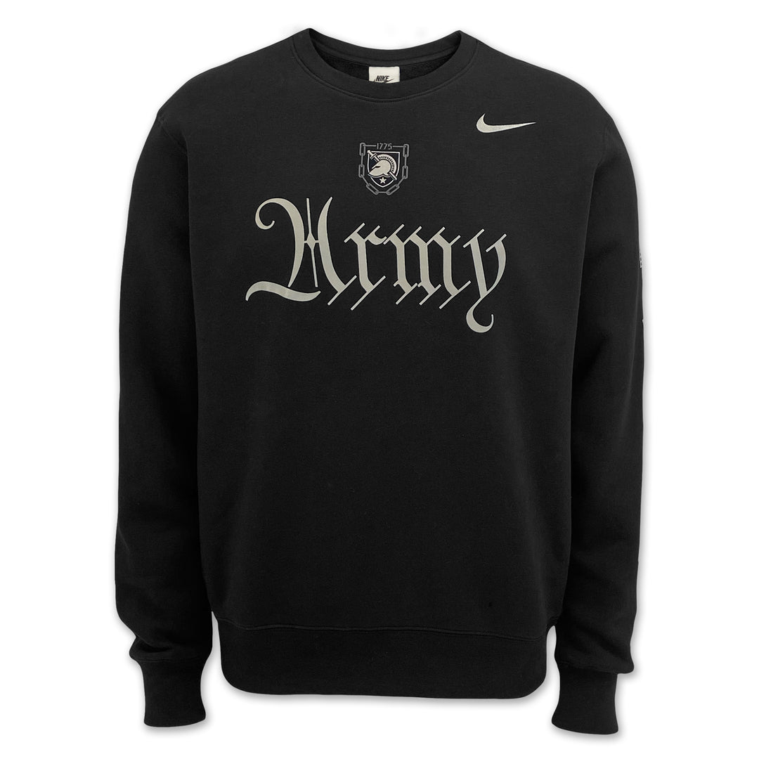 Army Nike 2025 Rivalry Script Club Fleece Crewneck (Black)