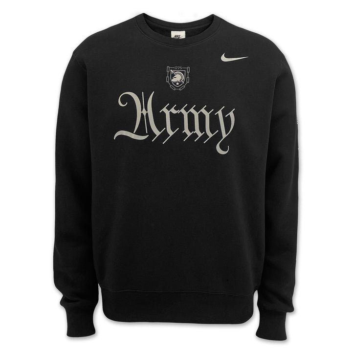 Army Nike 2025 Rivalry Script Club Fleece Crewneck (Black)