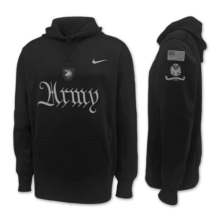 Army Nike 2025 Rivalry Script Therma Hoodie (Black)