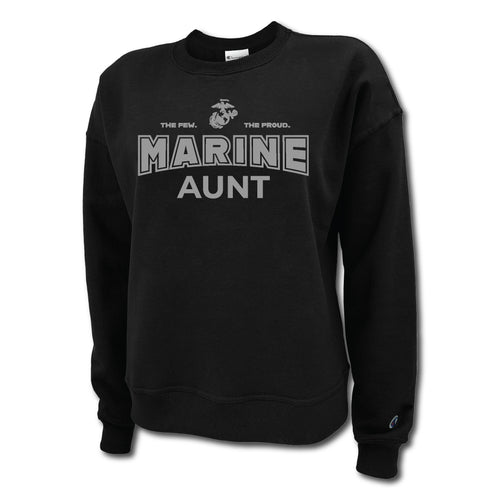 Marines Aunt Ladies Crewneck (Black)