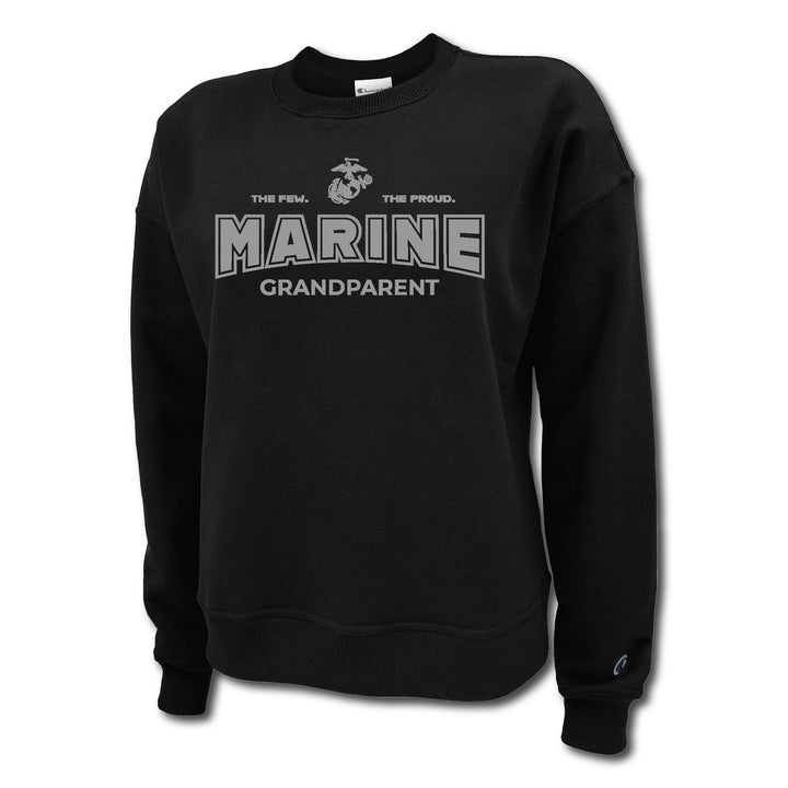 Marines Champion Grandparent Ladies Crewneck (Black)