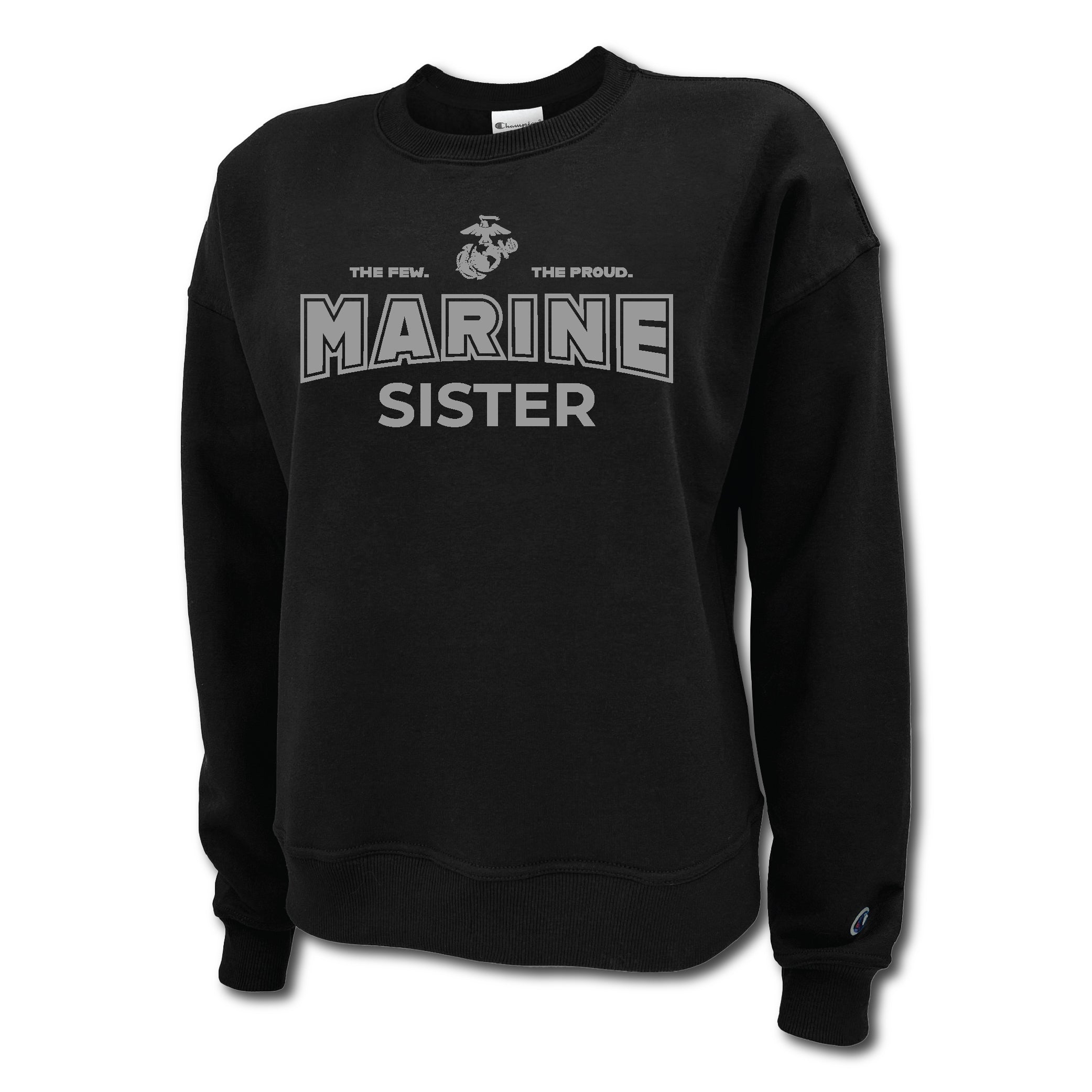 Marines Sister Ladies Crewneck (Black)