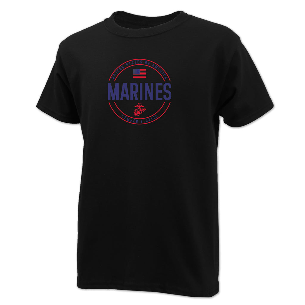 Marines Youth Center Chest Circle Logo T-Shirt