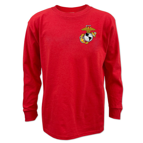 Marines EGA Youth Left Chest Long Sleeve T-Shirt