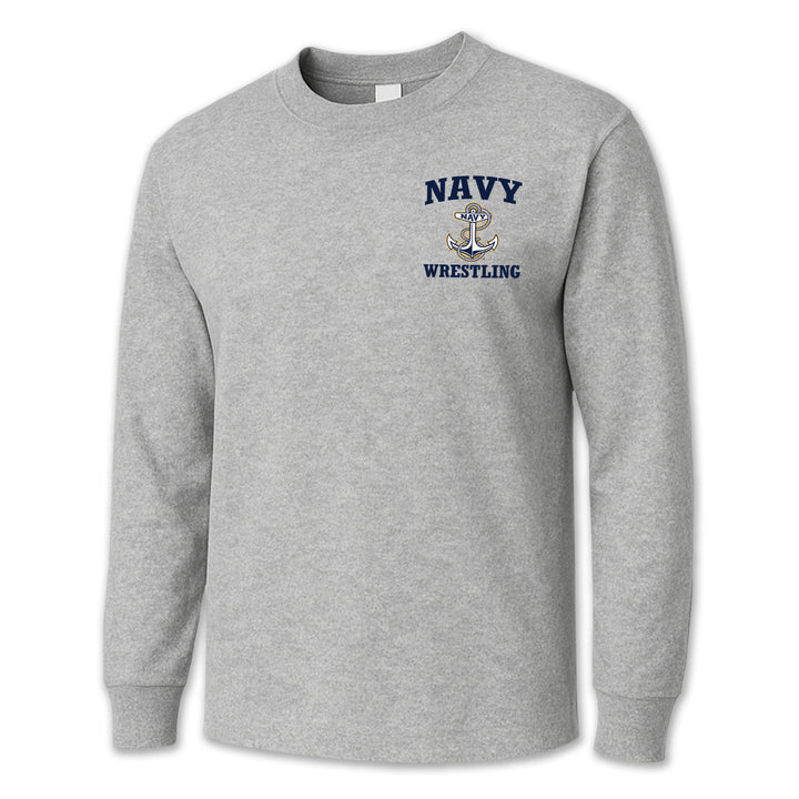 Navy Anchor Wrestling Long Sleeve T-Shirt