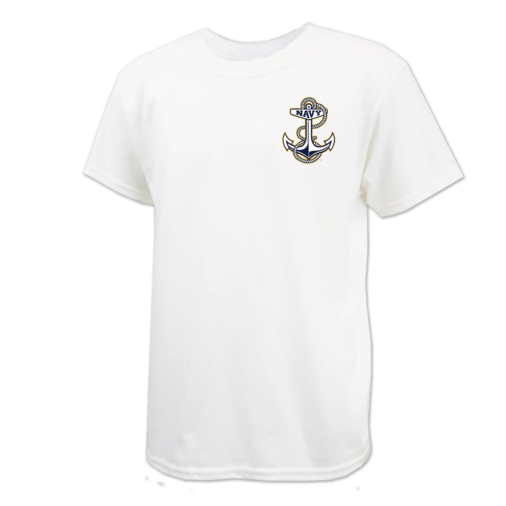 Navy Anchor Youth Left Chest T-Shirt