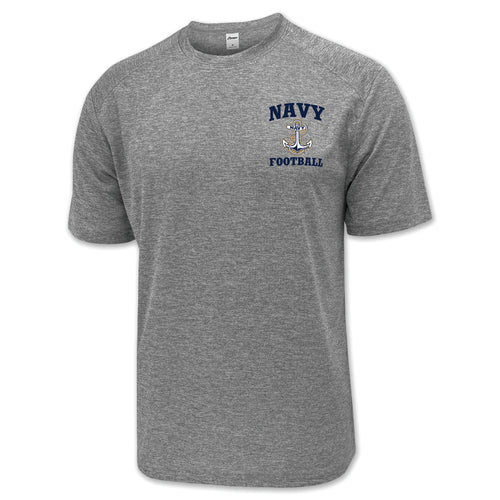 Navy Anchor Football Performance T-Shirt (Grey)