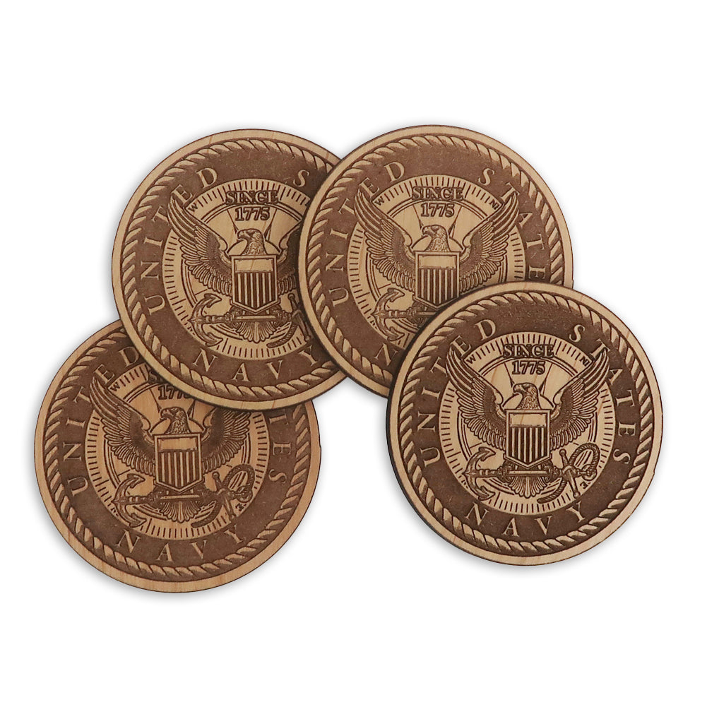 United States Navy Wood Coasters (Set of 4)