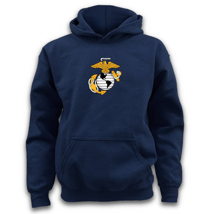 Pick Your Design Marines Youth Hooded Sweatshirt (Navy)