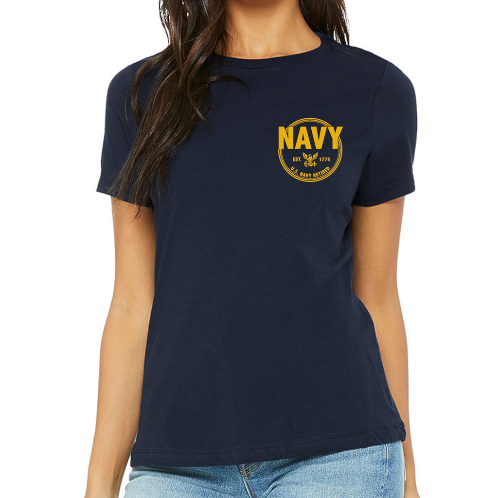 Navy Retired Ladies T-Shirt