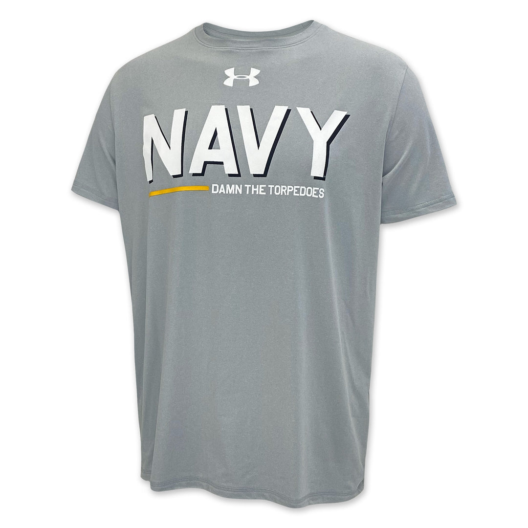 Navy Under Armour Damn the Torpedoes Ship T-Shirt (Grey)