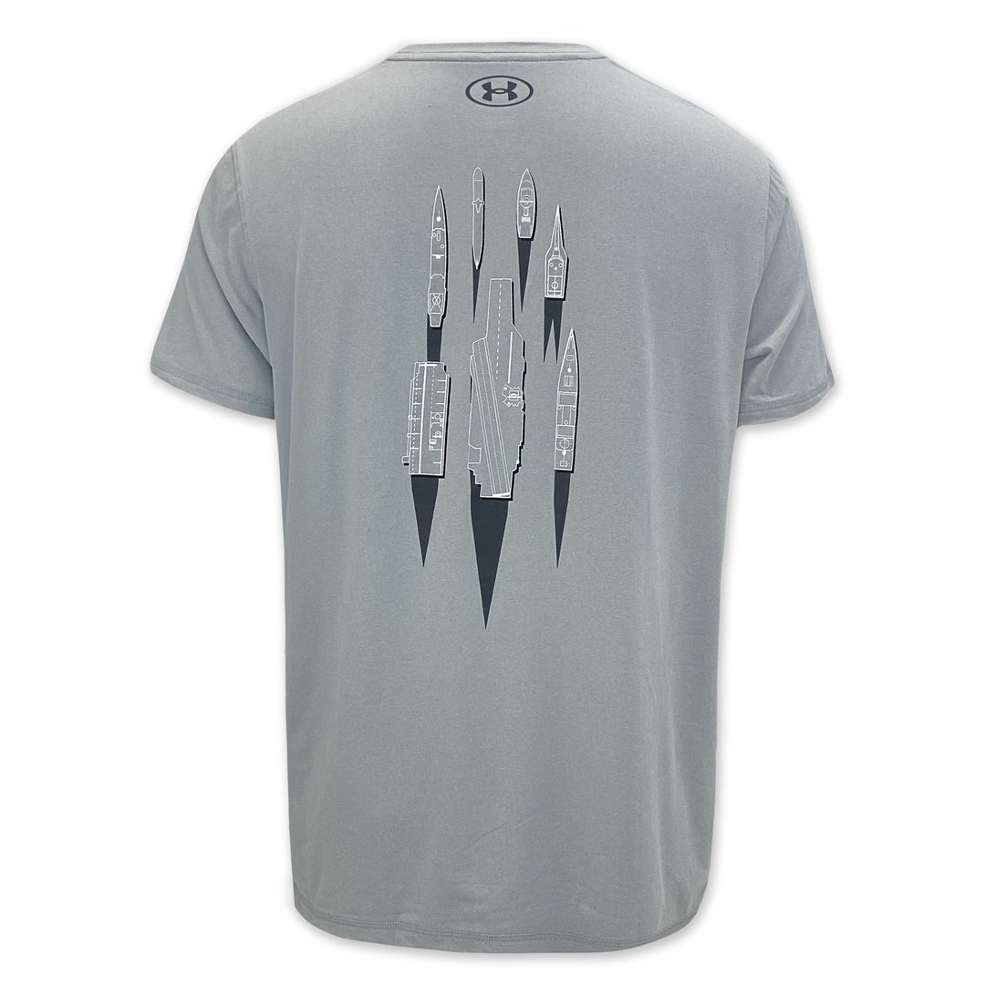 Navy Under Armour Damn the Torpedoes Ship T-Shirt (Grey)