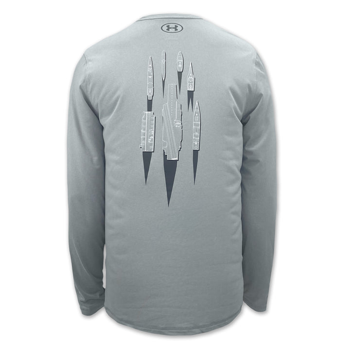 Navy Under Armour Damn the Torpedoes Ship Long Sleeve T-Shirt (Grey)
