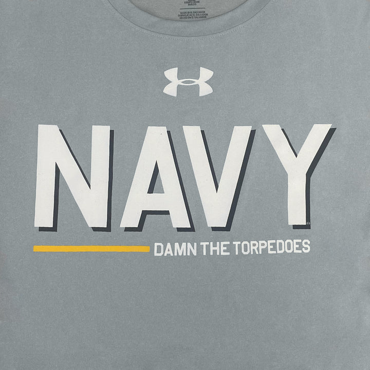Navy Under Armour Damn the Torpedoes Ship Long Sleeve T-Shirt (Grey)