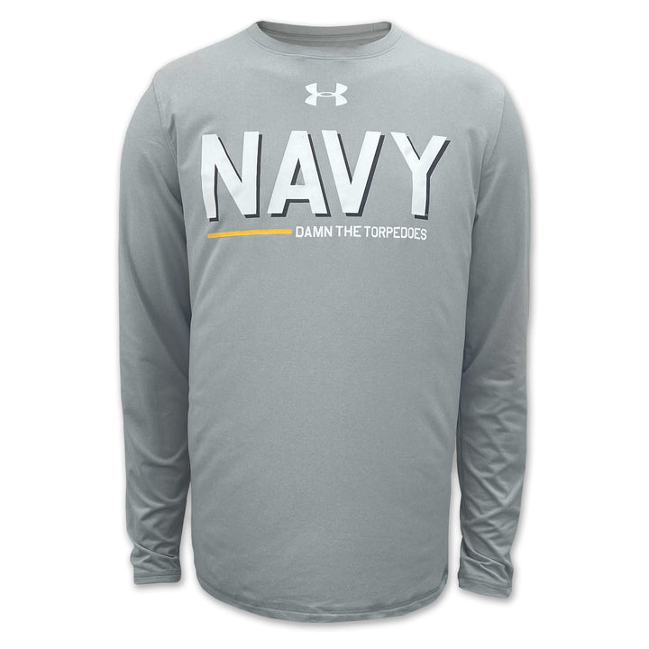 Navy Under Armour Damn the Torpedoes Ship Long Sleeve T-Shirt (Grey)