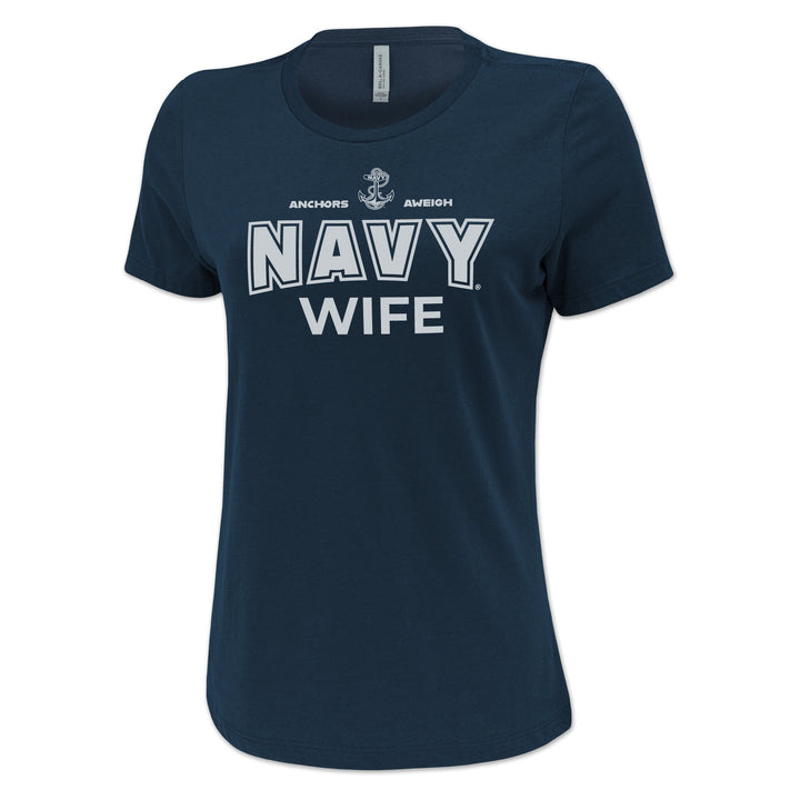 Navy Wife Ladies T-Shirt (Navy)