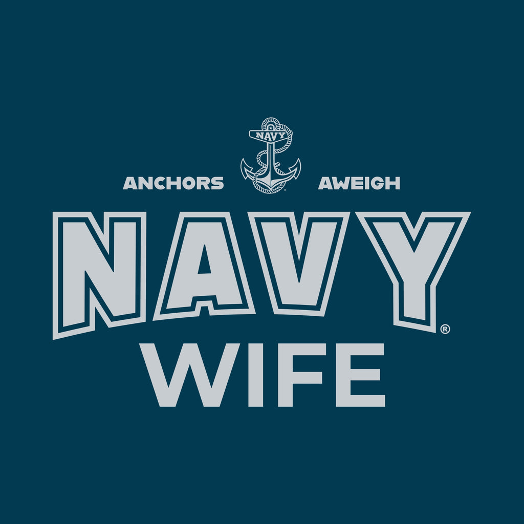 Navy Wife Ladies Crewneck (Navy)