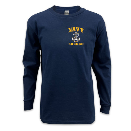 Navy Youth Anchor Soccer Long Sleeve T-Shirt
