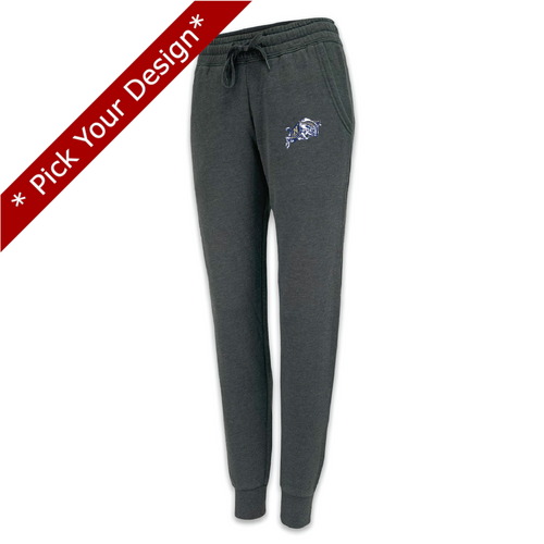 Pick Your Design Navy Ladies Sweatpants (Grey)