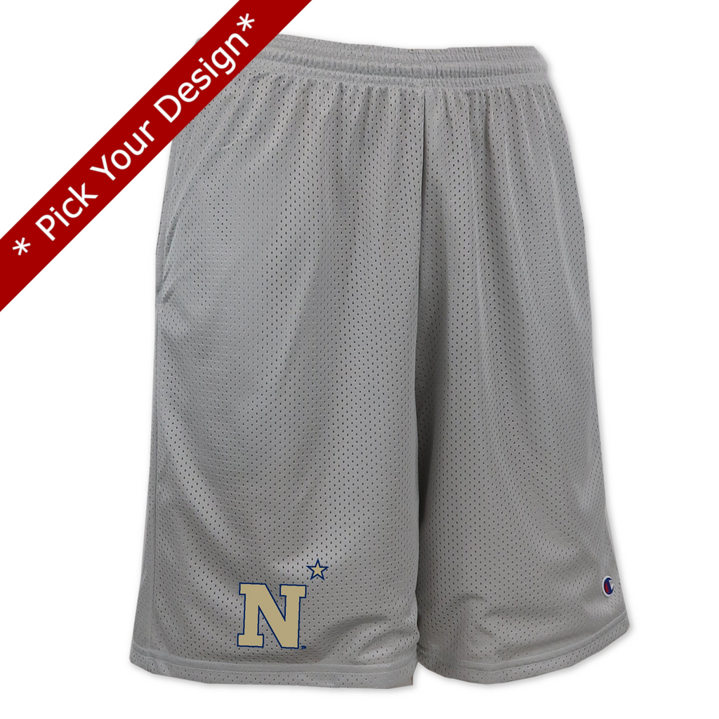 Pick Your Design Navy Mesh Shorts (Grey)