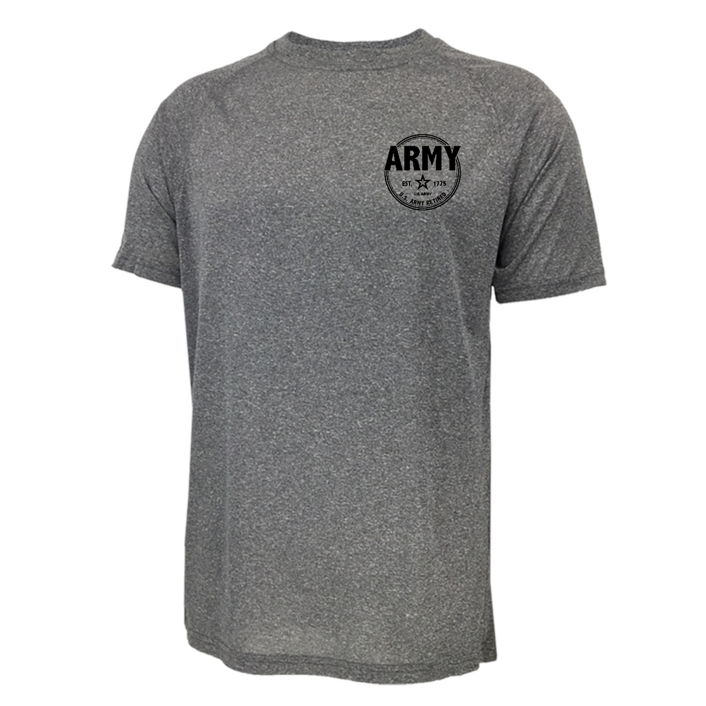 Army Retired Left Chest Performance T-Shirt