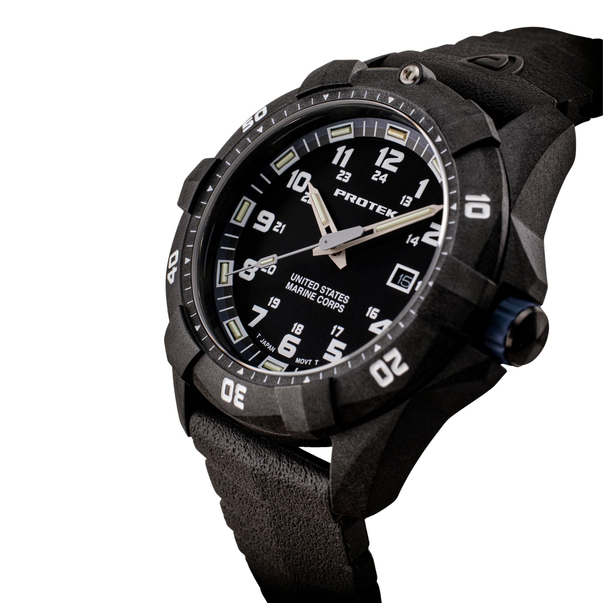 ProTek USMC Carbon Composite Dive Watch - Carbon/Black/Blue (Black Band)*