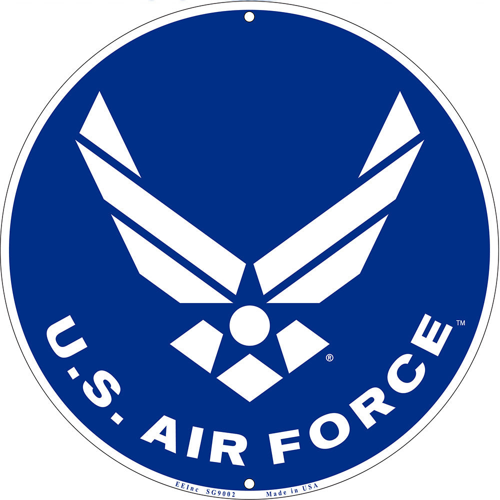 United States Air Force 12" Aluminum Sign (Royal/White)