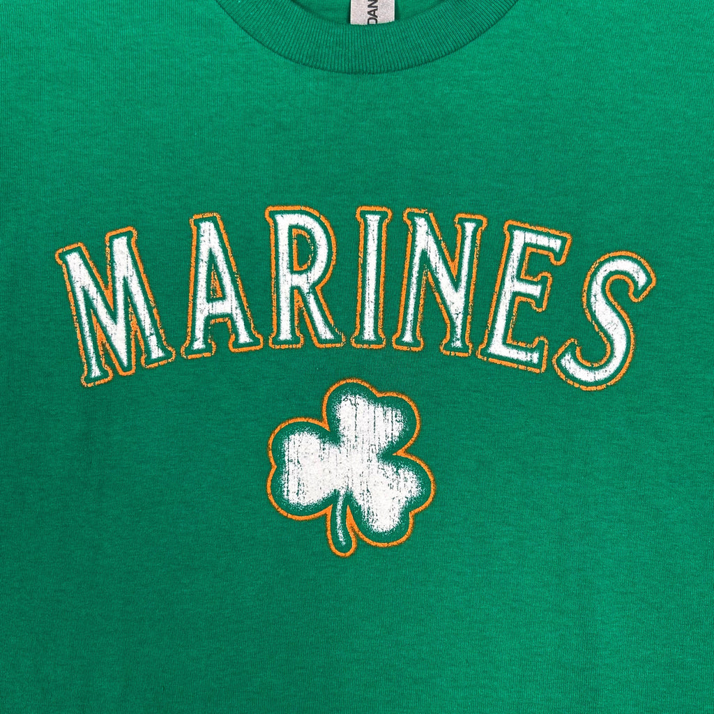 Marines Distressed Shamrock T-Shirt (Kelly Green)