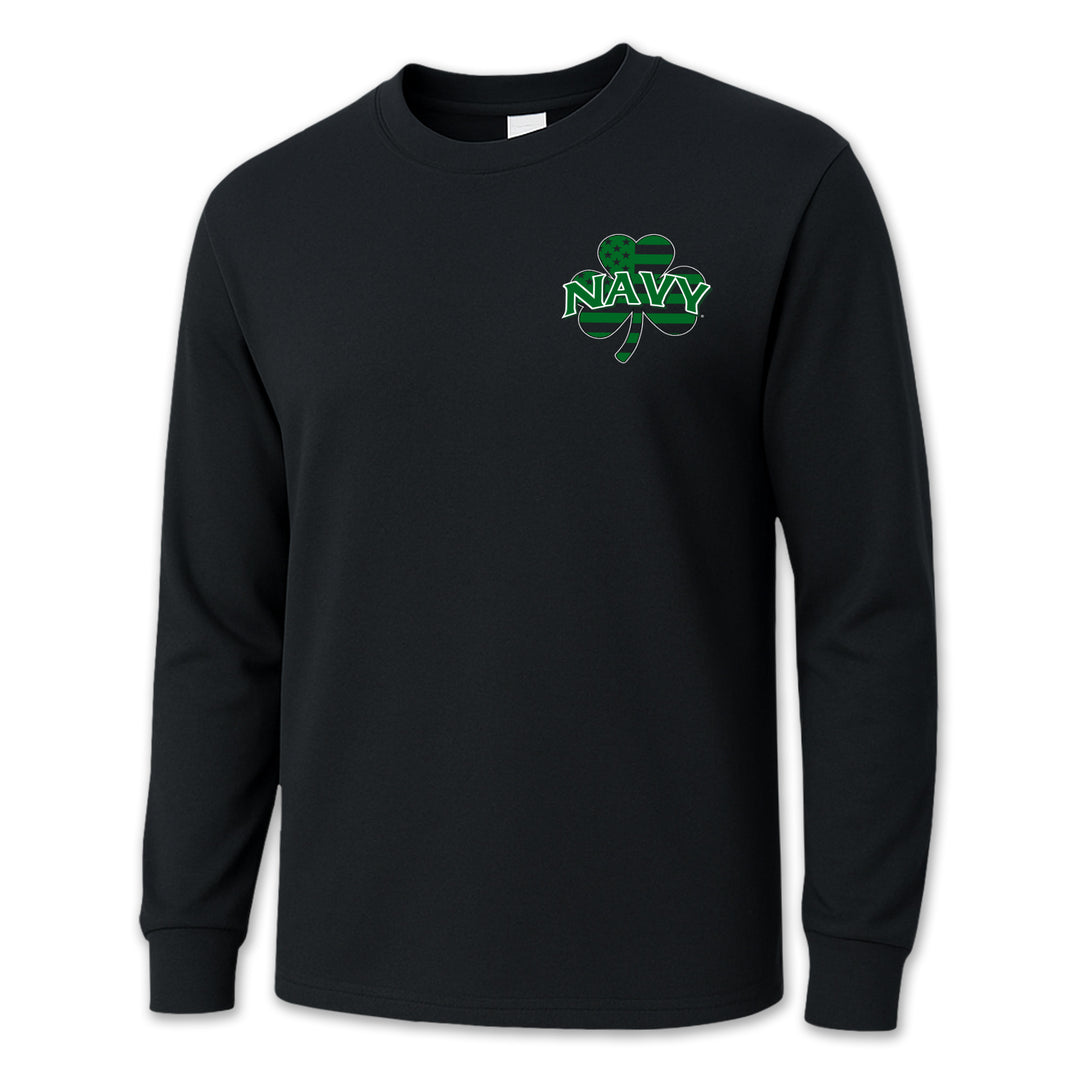 Navy Shamrock Long Sleeve T-Shirt