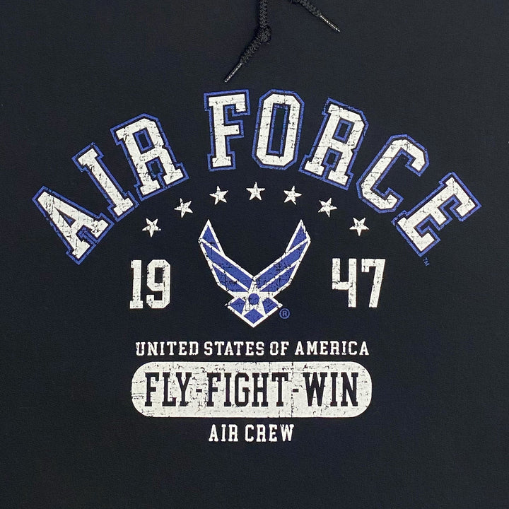 Air Force Distressed Fly Fight Win Hood (Black)