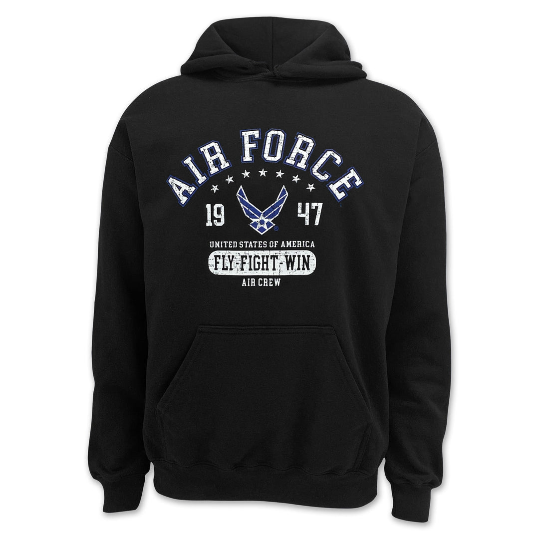 Air Force Distressed Fly Fight Win Hood (Black)