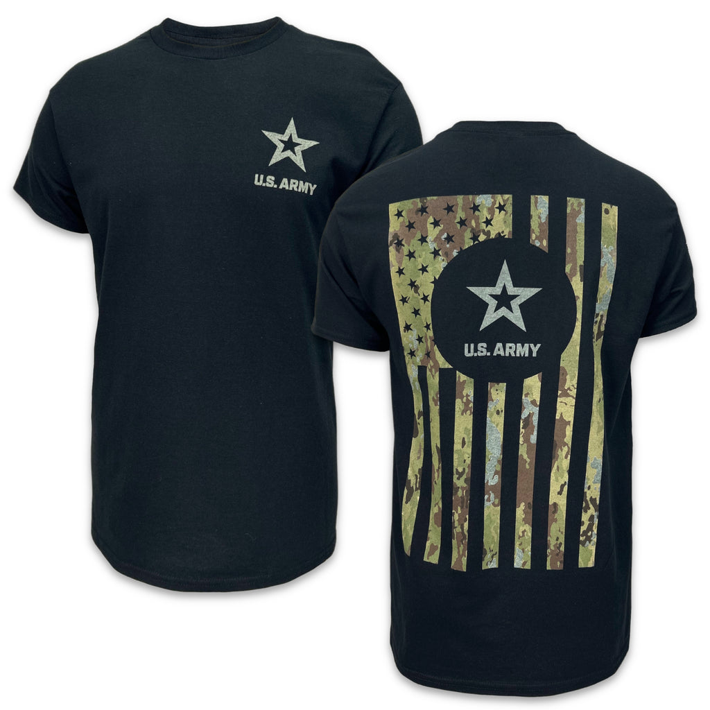 Army Camo Flag T-Shirt (Black)
