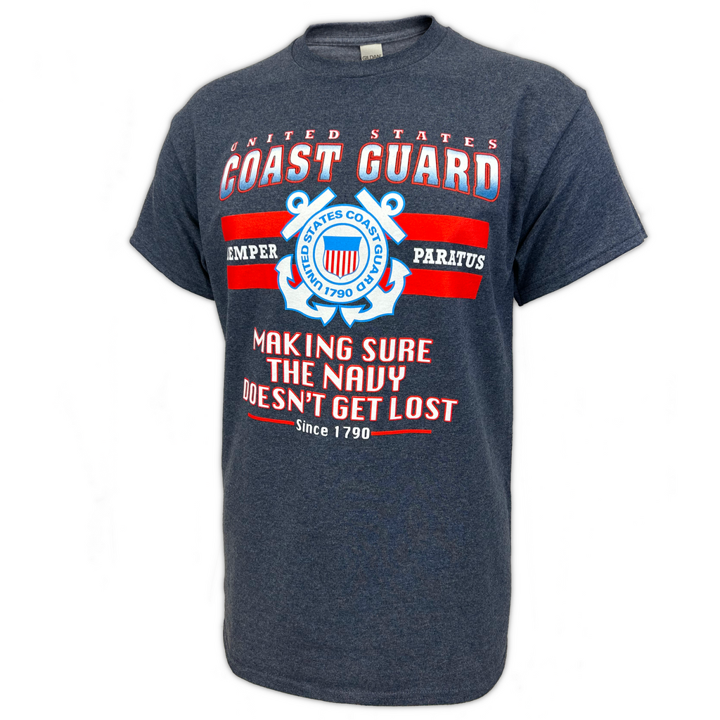 Coast Guard Making Sure Navy Doesn't Get Lost T-Shirt (Heather Navy)