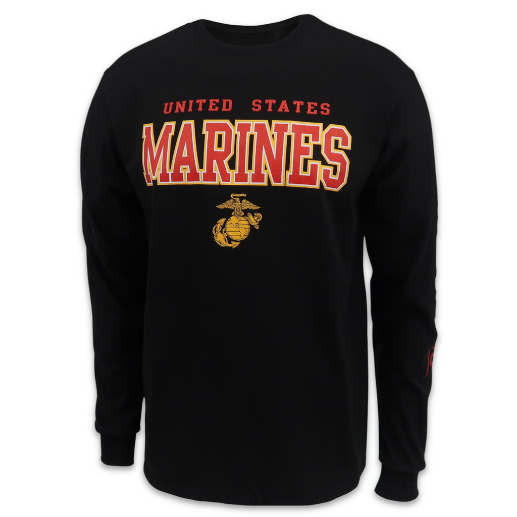 United States Marines Block EGA Long Sleeve T-Shirt (Black)