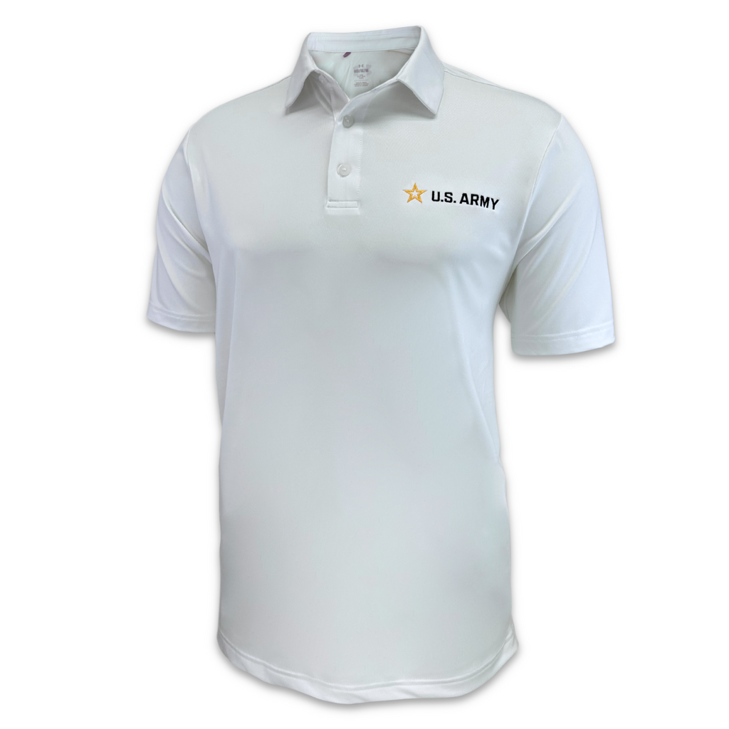 Army Star Under Armour Performance Polo (White)
