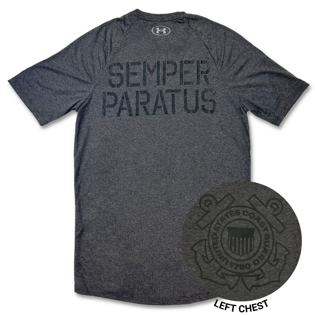 Coast Guard Under Armour Semper Paratus Tech T-Shirt (Charcoal)